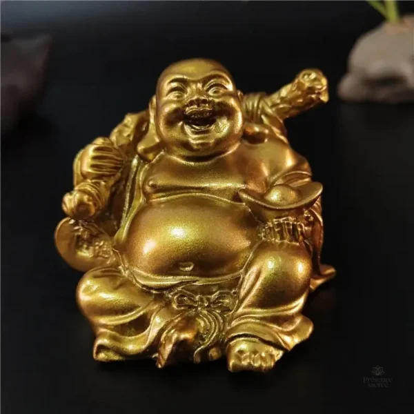 Statuette Bouddha Rieur en résine décorative - vue 5