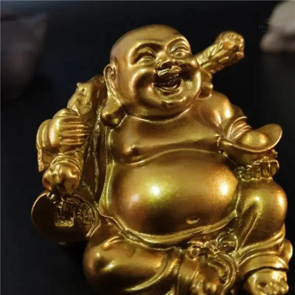 Statuette Bouddha Rieur en résine décorative - vue 6