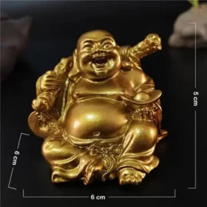 Détail de la statuette Bouddha Rieur en finition brillante
