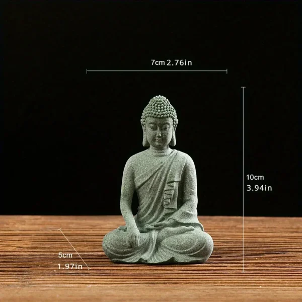 Statue Bouddha verte, allure sereine et élégante