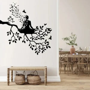Stickers Bouddha sur branche d'arbre, design apaisant