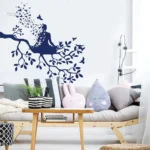 Stickers Bouddha, illustration zen sur branche naturelle