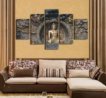 Art mural Bouddha en bronze, style contemporain