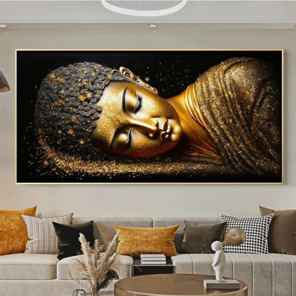 tableau-bouddha-couche-1 Tableau Bouddha Couché en décoration murale zen