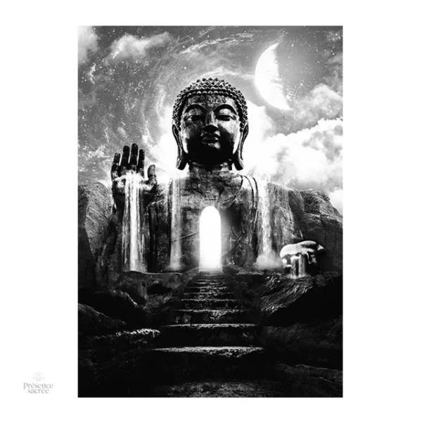 Tableau Bouddha Noir Et Blanc