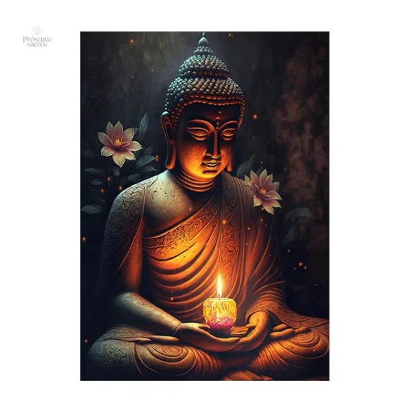 Affiche Bouddha en nuances de gris