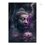 Art abstrait Bouddha noir et blanc