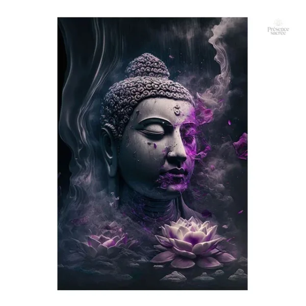 Art abstrait Bouddha noir et blanc