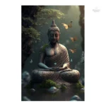 Toile zen Bouddha en noir