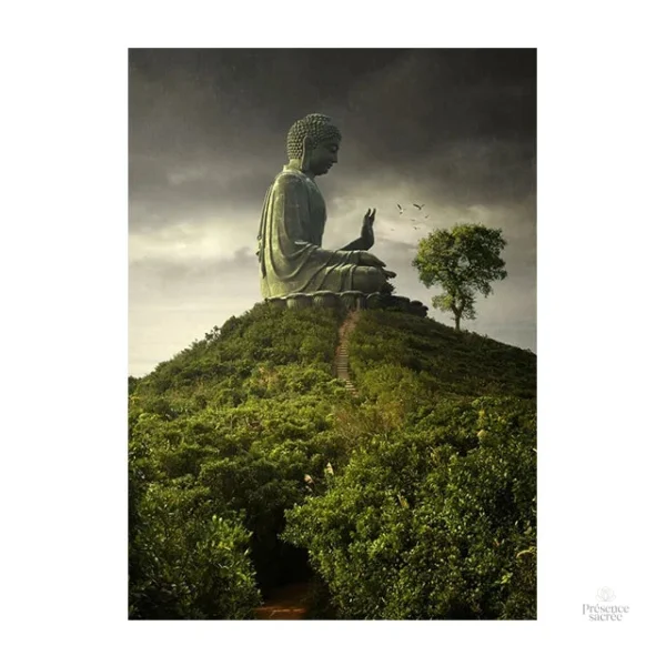 Image de Bouddha traditionnelle en monochrome