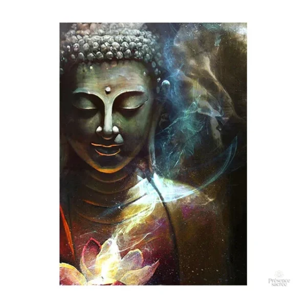 Peinture inspirante Bouddha noir