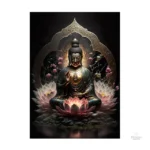 Tableau spirituel Bouddha en noir et blanc