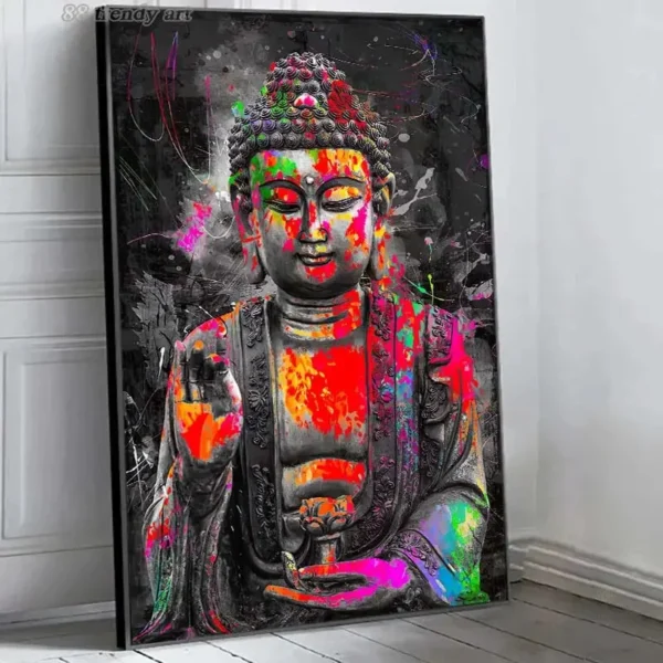 Tableau Bouddha Pop Art coloré et moderne