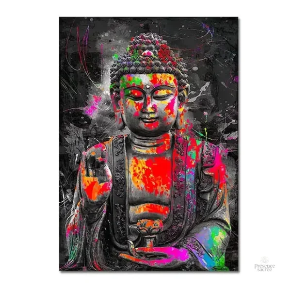 Illustration Pop Art de Bouddha apaisant
