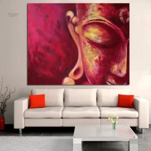 Tableau Bouddha couleur rouge - symbole de sérénité