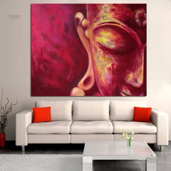 Tableau Bouddha couleur rouge - symbole de sérénité