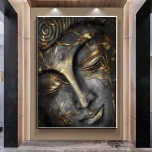 Toile artistique représentant un Bouddha zen