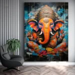 Art mural représentant Ganesh pour décoration intérieure