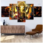 Décoration 5 pièces Ganesh, tableau inspirant et serein