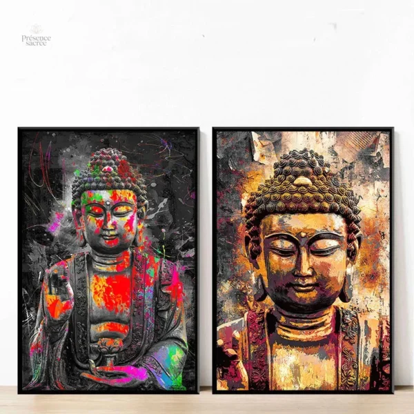 Art mural Bouddha, symbole de paix et de sérénité