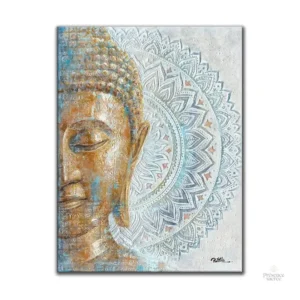 Tableau avec motif Mandala et visage de Bouddha