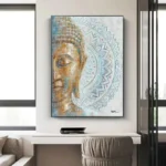 Tableau inspirant, tête de Bouddha avec art Mandala
