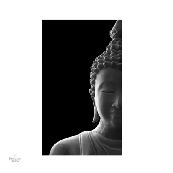 Œuvre moderne Bouddha, style minimaliste monochrome