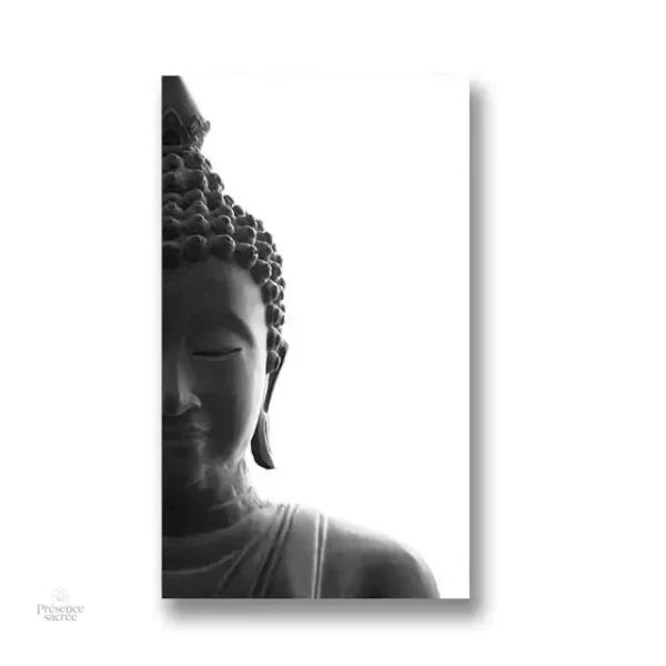 Tableau décoratif Bouddha, motif noir et blanc élégant