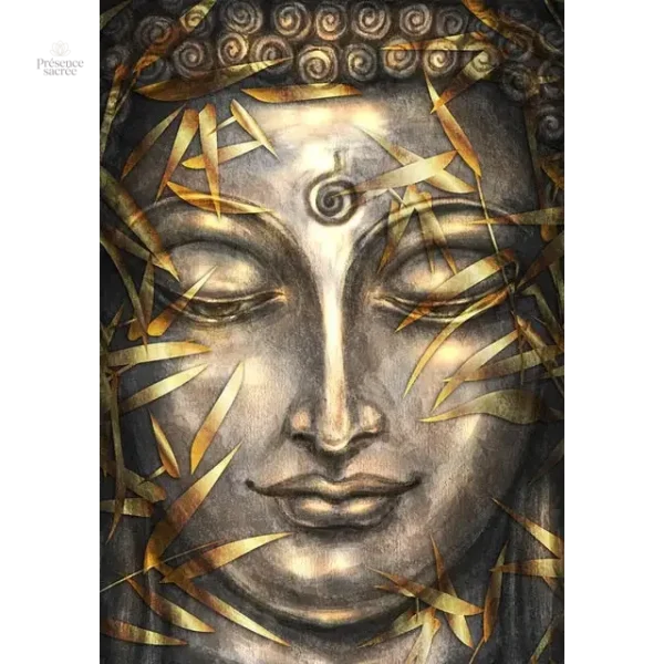 Tête de Bouddha en couleur or