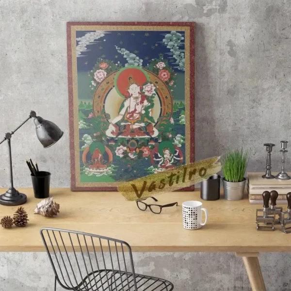 Art mural Thangka inspiré de la culture tibétaine