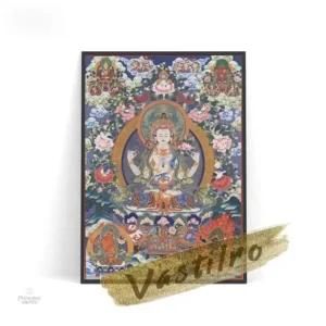 Tableau toile Thangka coloré et spirituel