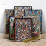 Thangka mural coloré, art asiatique inspirant