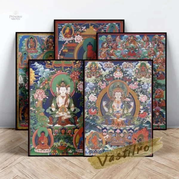 Thangka en toile, pièce unique pour collectionneurs d'art