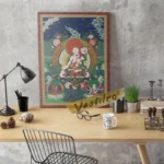 Peinture Thangka avec symboles et images culturelles