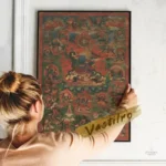 Tableau mural Thangka aux couleurs éclatantes