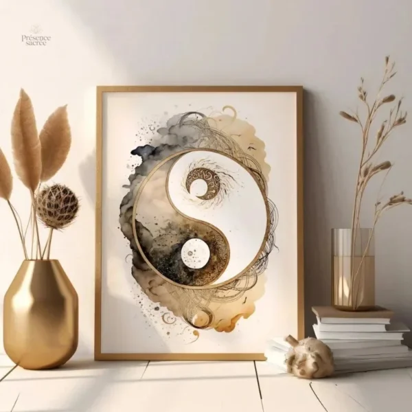 Tableau Ying et Yang en décoration bouddhiste