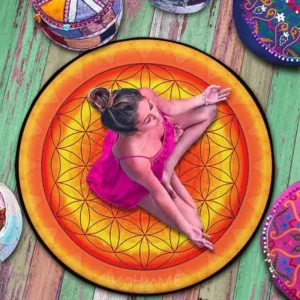 Tapis méditation Fleur de vie, symbole d'équilibre et de sérénité