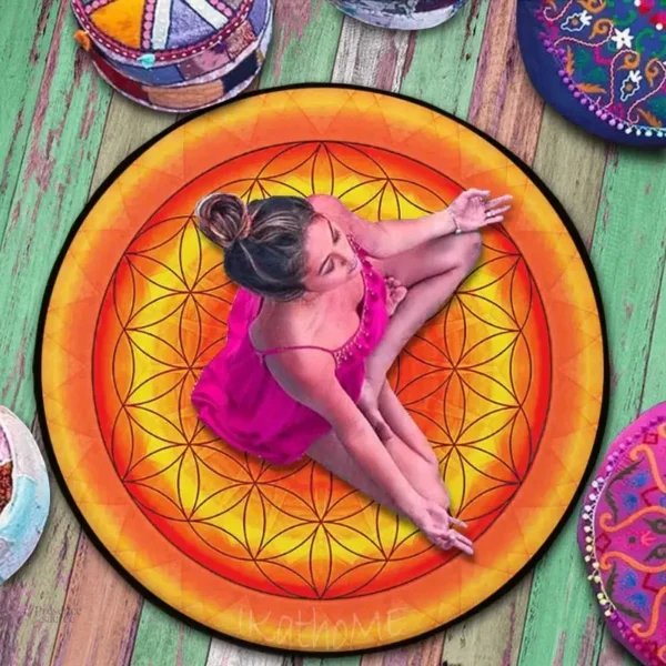 Tapis méditation Fleur de vie, symbole d'équilibre et de sérénité