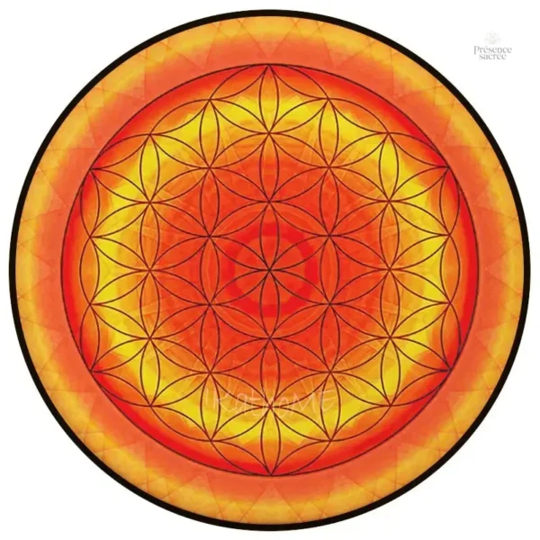 Tapis de méditation, motif Fleur de vie inspirant la tranquillité