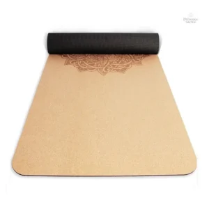 Tapis en liège Mandala, design apaisant pour yoga