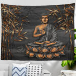 Tenture murale Bouddha en bambou sacré