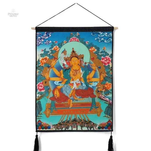 Tenture de méditation avec motifs religieux