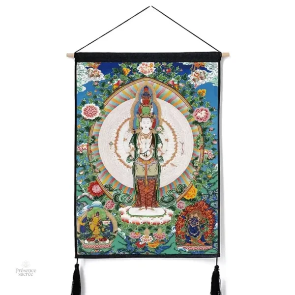 Thangka colorée pour décoration spirituelle