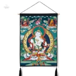 Thangka représentant des symboles bouddhistes