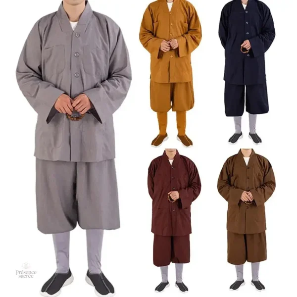 Tenue de moine traditionnelle Kesa en tissu léger