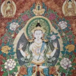 Thangka en soie représentant la déesse Guanyin
