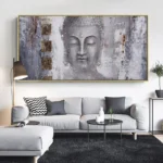 Toile artistique de Bouddha, effet texturé et élégant